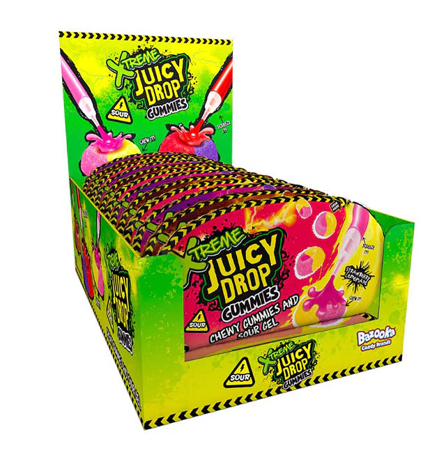 Juicy Drop Gummies Xtreme Sour Gel 12pcs x 57g. Expired