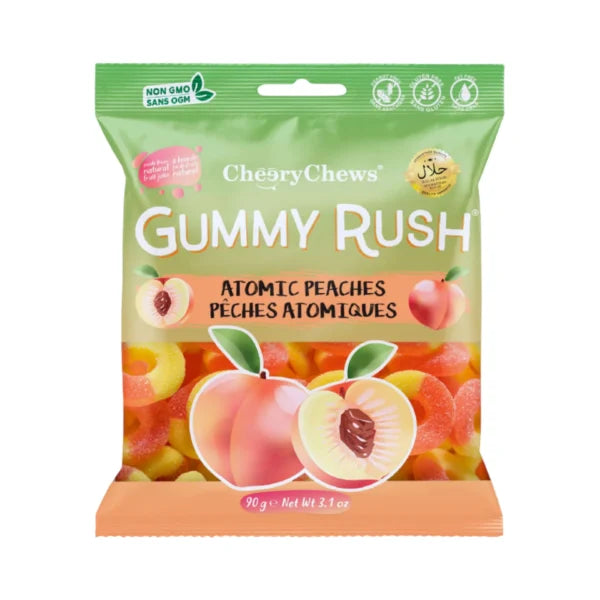 Gummy Rush Atomic peaches 90g x 12 pcs