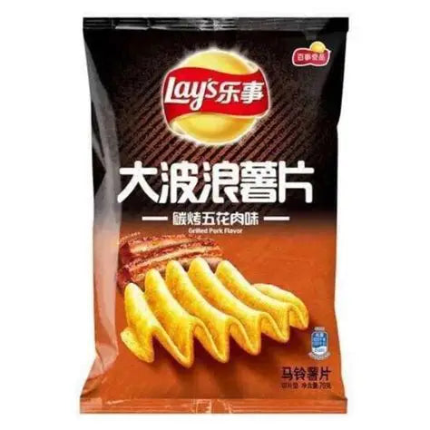 LAYS BIG WAVE GRILLED PORK FLAVOR 22 X 70G