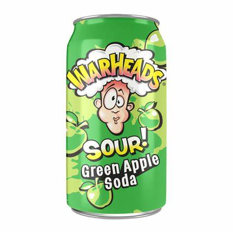 Warheads Green Apple Soda Cans (12x355ml)