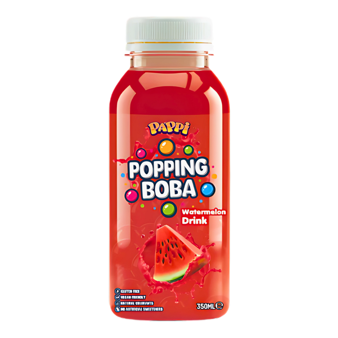 Pappi Popping Boba Bottles Watermelon Flavour (15 x 350ml)