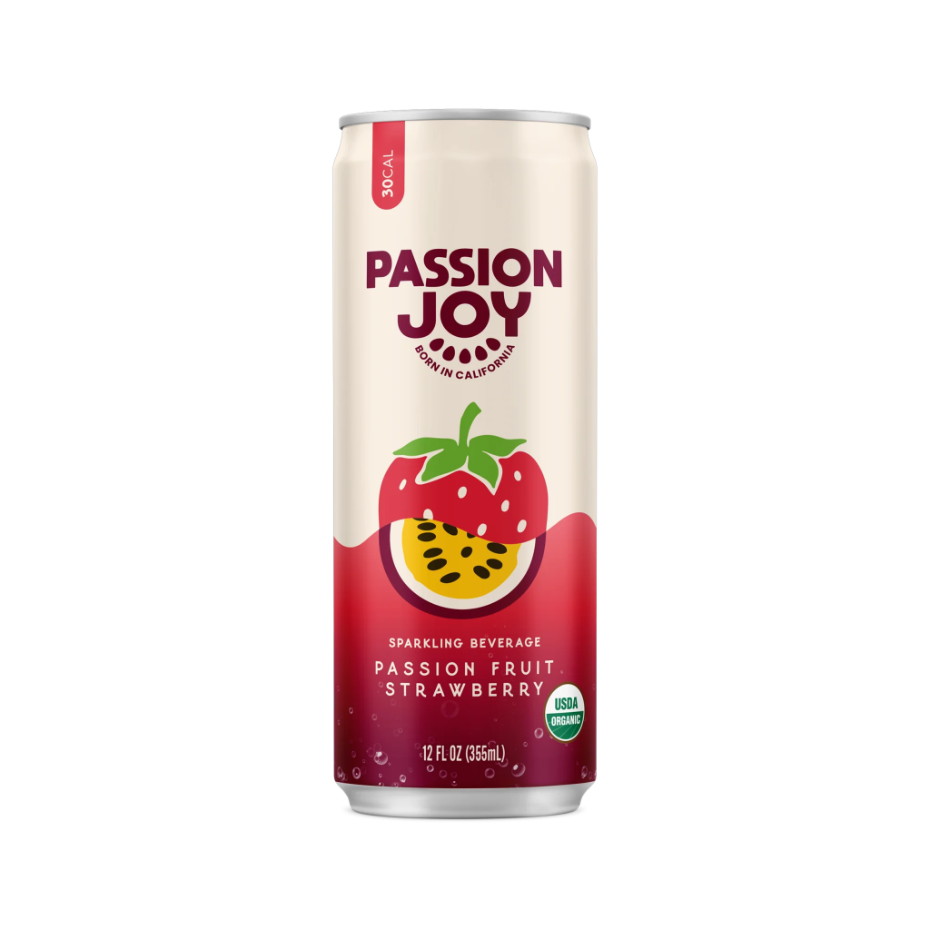 Passion Joy Passion Fruit Strawberry Sparkling Water can 355ml (x12) (USA)