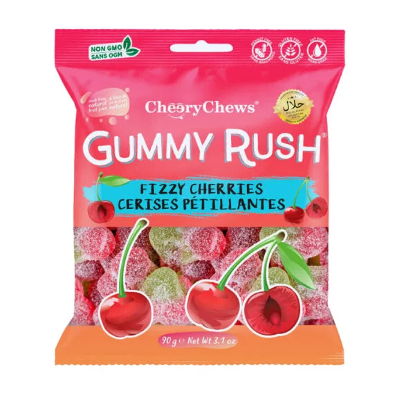 Gummy Rush fizzy cherris 90g x 12 pcs