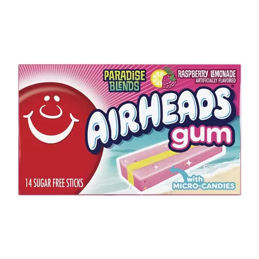 Airheads Raspberry Lemonade Gum Box - (12 x 14 Sticks)