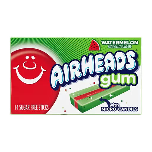 Airheads Watermelon Gum Box - 12 x 14 Sticks