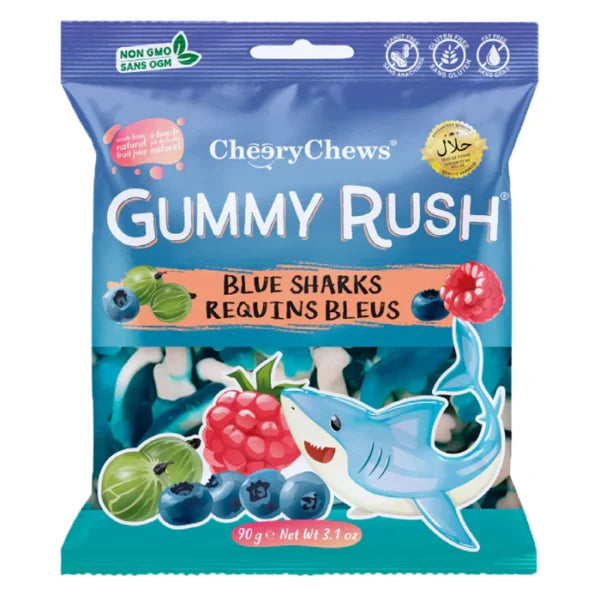 Gummy Rush blue sharks 90g x 12 pcs