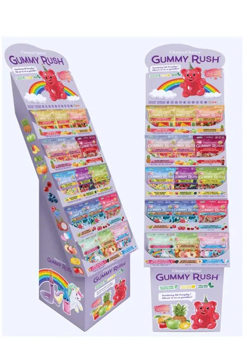 Gummy rush stand vs 120 pcs peg bag
