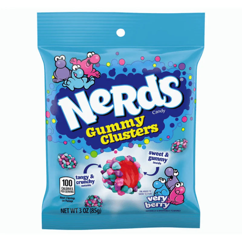 Nerds Gummy Clusters Very Berry Peg Bag 85g - Case (12Units)