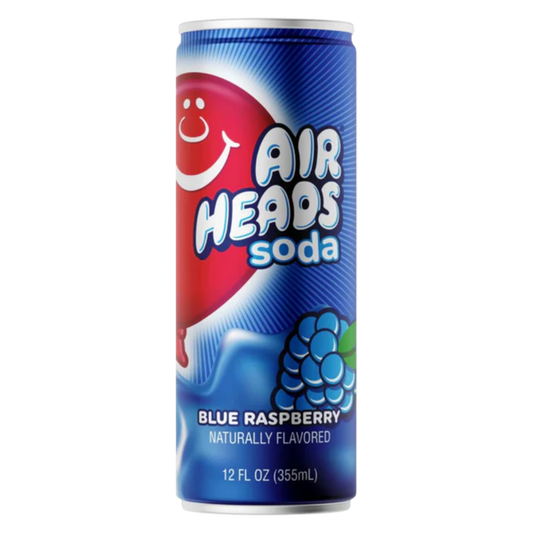 Airheads Soda Can Blue  Raspberry Flavour USA  (12x330ml)