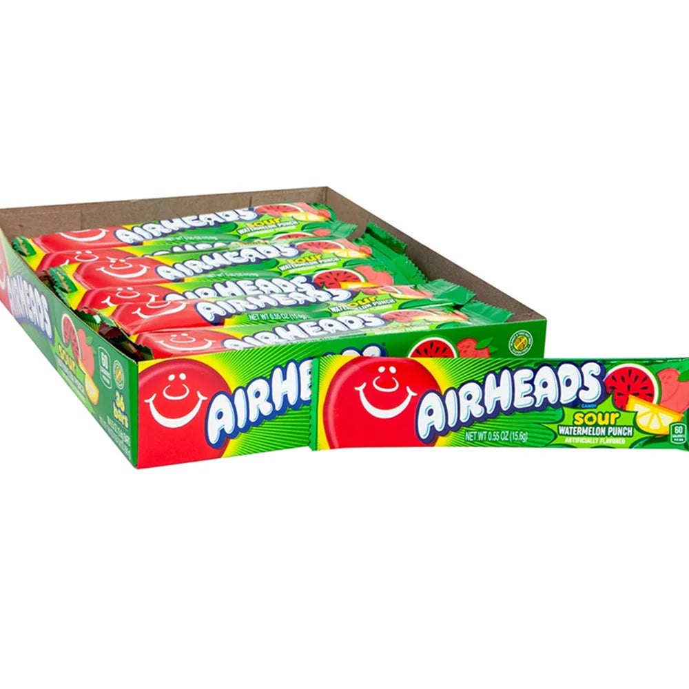 Airheads Sour Watermelon Punch New 36 X 15g