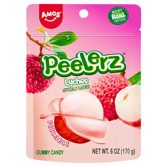 Amos Peelerz Lychee Peg  Bag 6oz USA (12x170g)
