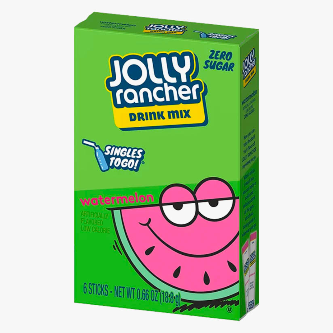 Jolly Rancher Watermelon Flavour Zero  Sugar Sachets USA (6  Sticks) (12x18.8g)