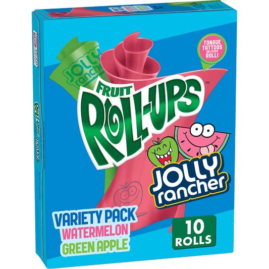 Fruit Roll ups Variety Pack  (Jolly Rancher, Green Apple  & Watermelon) 10x141g