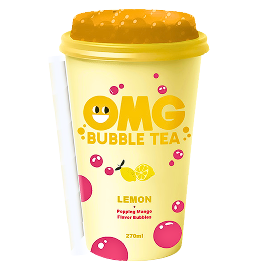 OMG Bubble Tea Lemon  With Popping Mango  Flavour Bubbles  (10x270ml)
