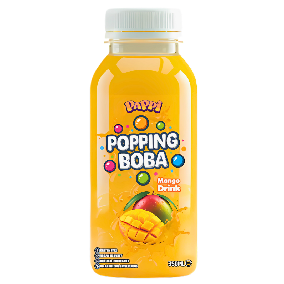 Pappi Popping Boba  Bottles Mango Flavour (15  x 350ml)