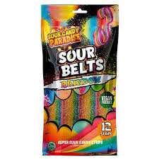 Sour Candy Paradise Sour Belts Rainbow   (12x100g)