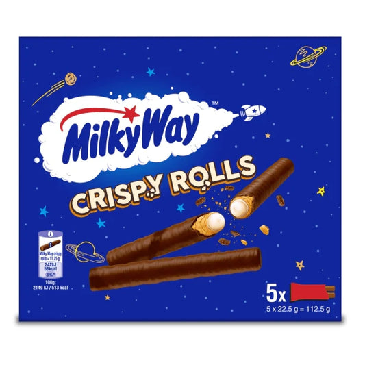 Milky Way Milk Chocolate Crispy Rolls 5 Pack Multipack 112.5g